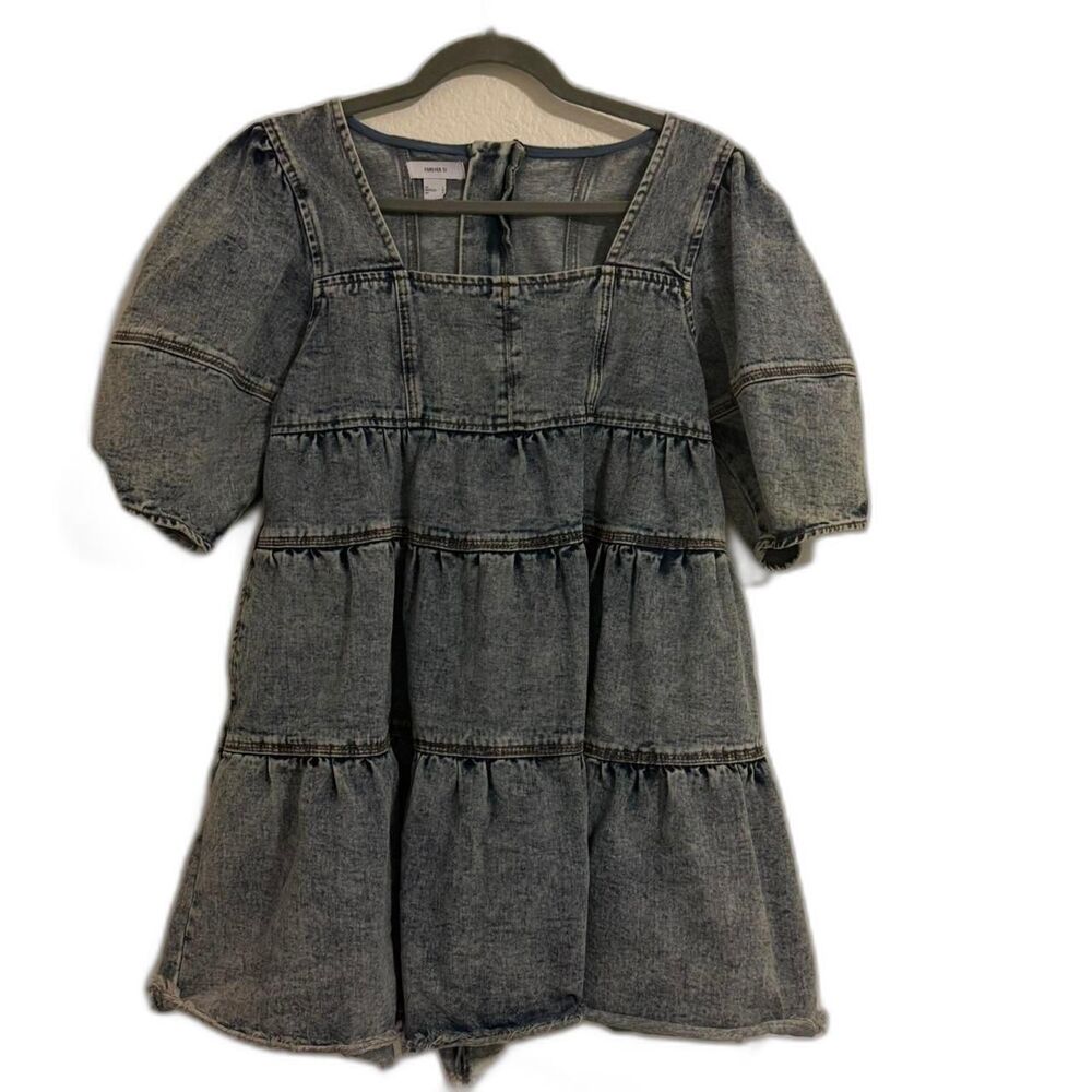 Forever-21 Women's Blue and Navy Dress